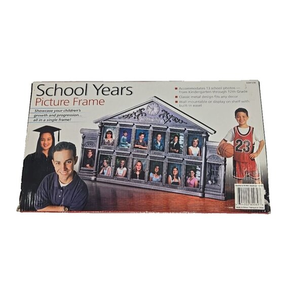 School Years Picture Frame Metal Schoolhouse Design Tabletop or Wall Hanging - Picture 2 of 4